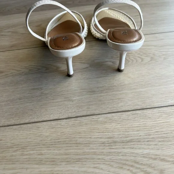 ZARA WOMEN SLINGBACK HEEL W/ PEARLS BRIDAL HEELS - Picture 6 of 6